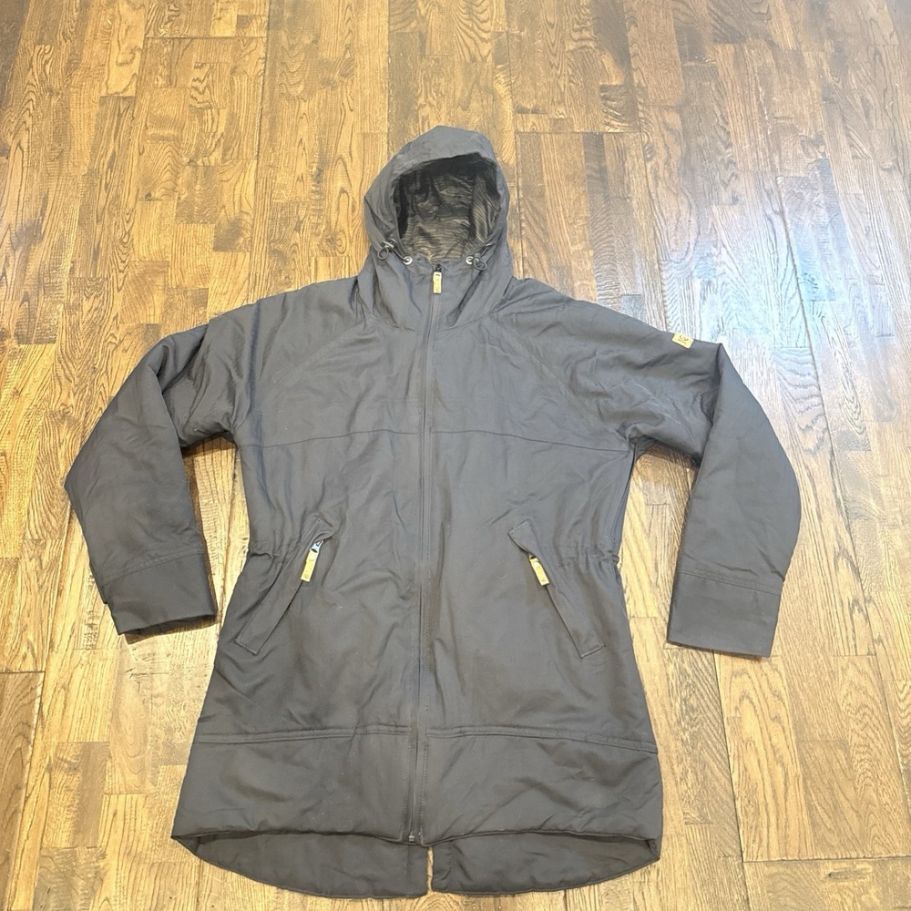 tentree Women’s Long Black Jacket / Parka – Size Large – EUC